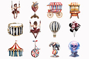 Watercolor Dark Circus Clipart, an Illustration by Design Market (Thumbnail 5 of 5)