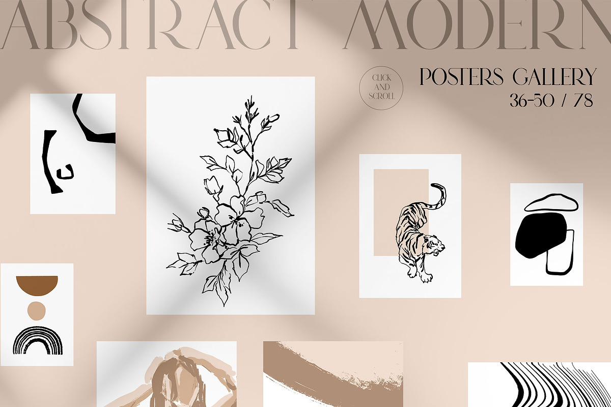 ABSTRACT MODERN POSTERS GALLERY, a Decorative Illustration by Yuliia Lashevska (Photo 8 of 13)