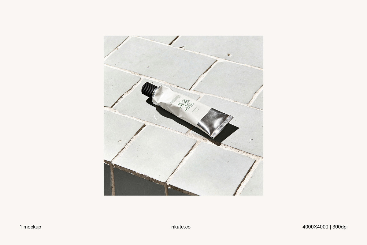 Metallic Cosmetic Tube Mockup, a Packaging Mockup by nkate (Photo 4 of 5)