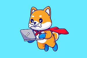 Cute Shiba Inu Dog Super Hero, an Animal Illustration by Catalyst Labs