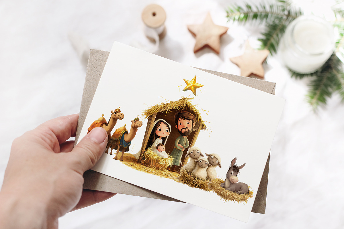 Nativity Scene Clipart, a Seasonal Illustration by ⋒DesignECShop⋒ (Photo 4 of 6)