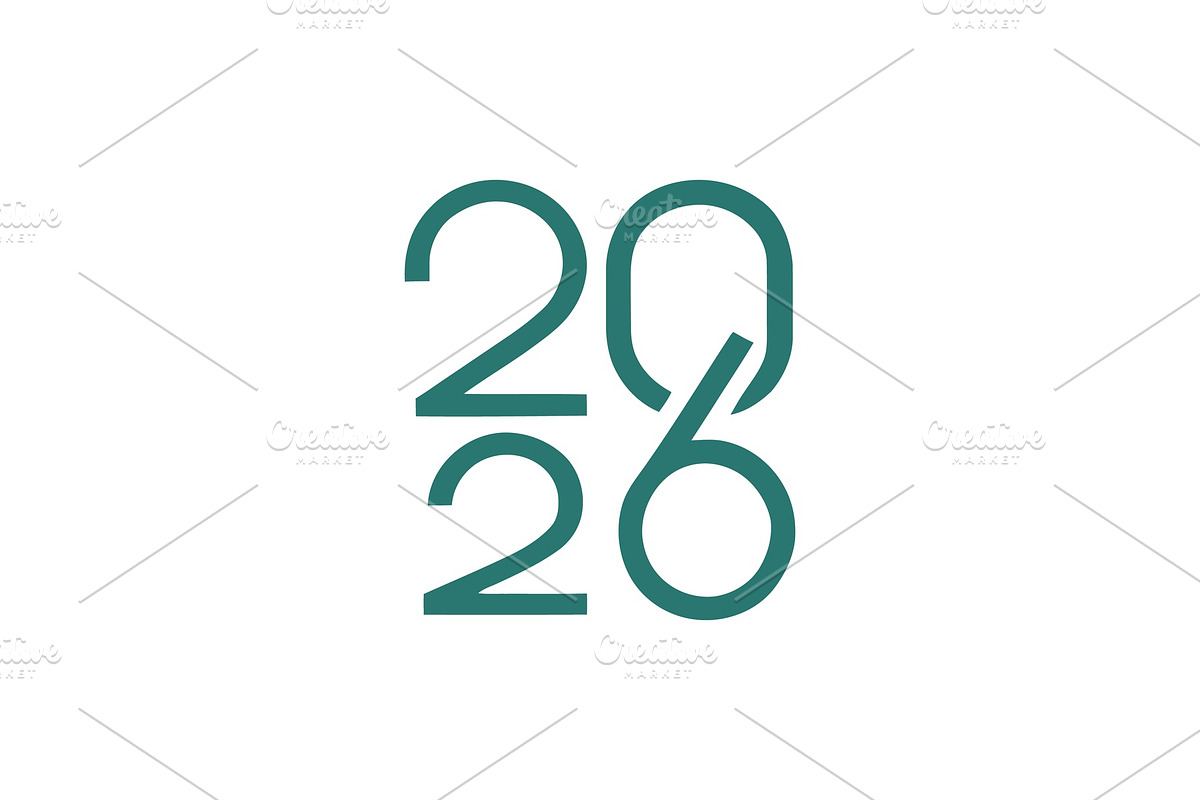 2026 Number Typography Vector Set, a Work Illustration by Vectorium Studio (Photo 5 of 20)