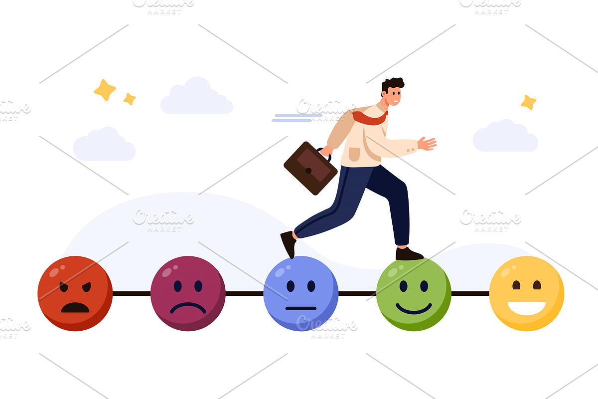 Positive Thinking Leads to Positive, a Finance Illustration by Flashvector