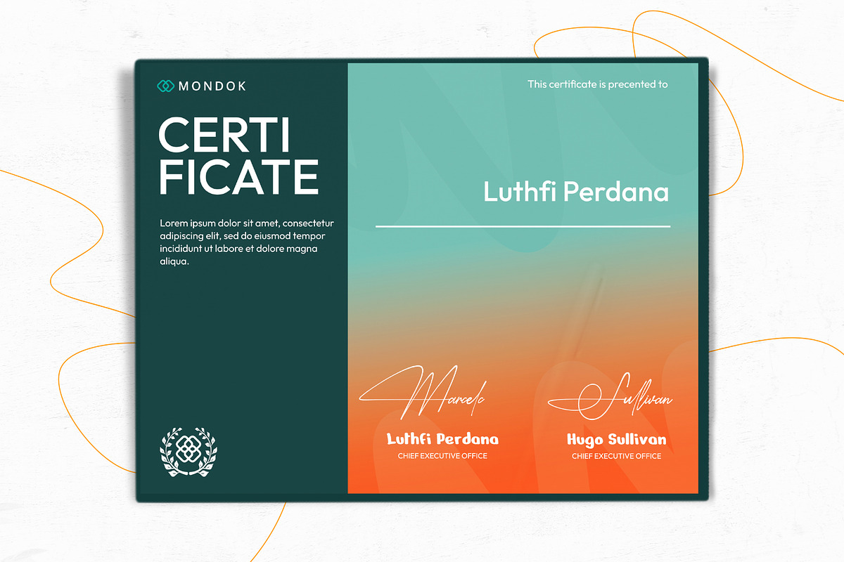 Certificate - Mondok 3, a Print Template by Themes Awesome (Photo 3 of 3)