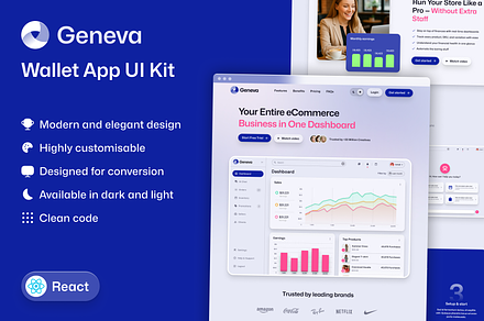 Geneva - React SaaS Landing Page
