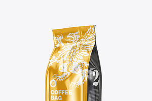 Glossy Plastic Paper Coffee Bag Mock