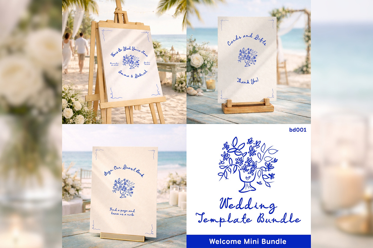 Welcome Mini Bundle Canva bd001, a Stationery Template by TyphoonStudio (Photo 1 of 4)