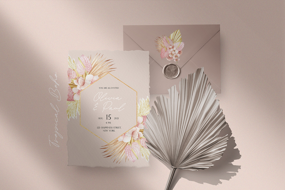 Tropical BOHO Watercolor Collection, a Decorative Illustration by Letters-Shmetters (Photo 6 of 10)