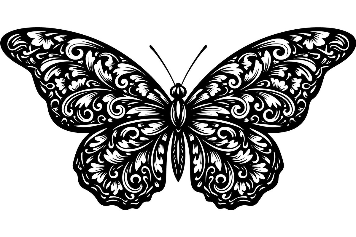 Butterfly Silhouette Bundle, a Decorative Illustration by Designer_Momina (Photo 13 of 20)