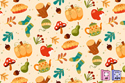 Flat Autumn Fall Season Pattern, a Pattern Graphic by MISS CHATZ (Thumbnail 2 of 3)