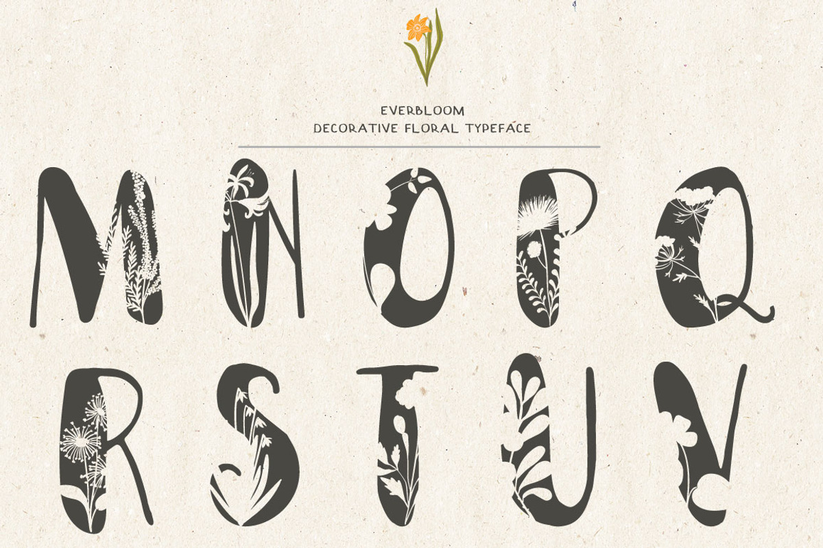 Everbloom - floral typeface preview 4