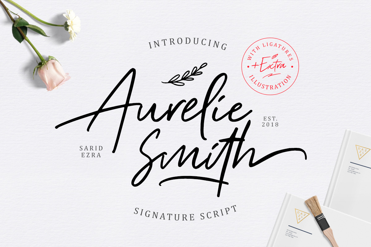 Aurelie Smith - Signature (+EXTRA), a Script Font by Sarid Ezra