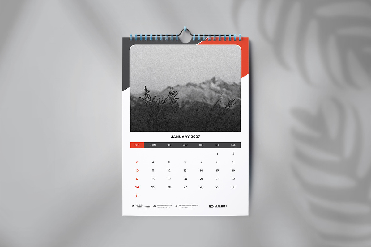 2027 Calendar template, a Stationery Template by Tanmoy Topu (Photo 2 of 3)