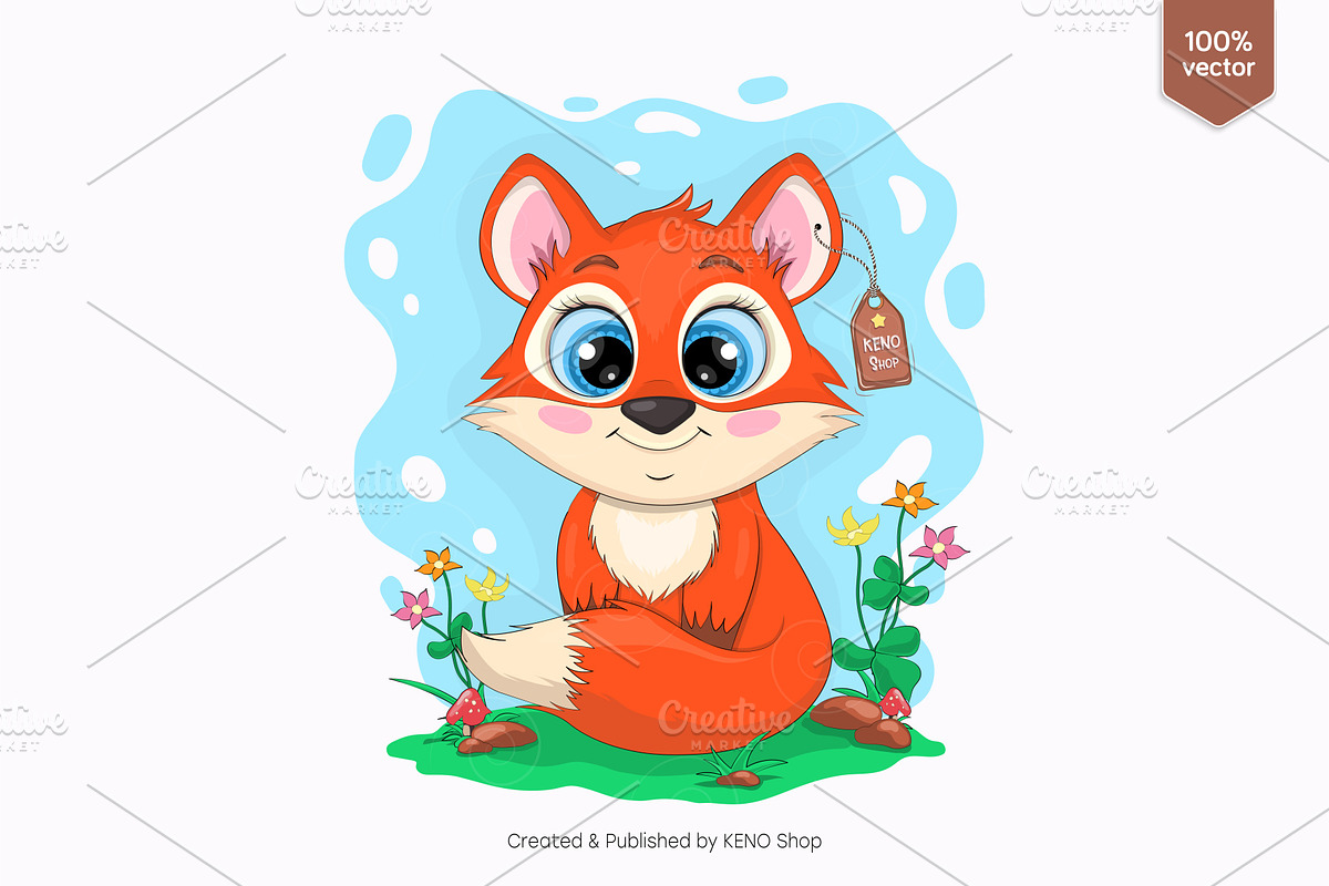 Set of cute cartoon animals_02, an Animal Illustration by KENO Mascots (Photo 11 of 11)