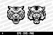 tiger head illustrations SVG, an Animal Illustration by Vectorhight (Thumbnail 4 of 5)