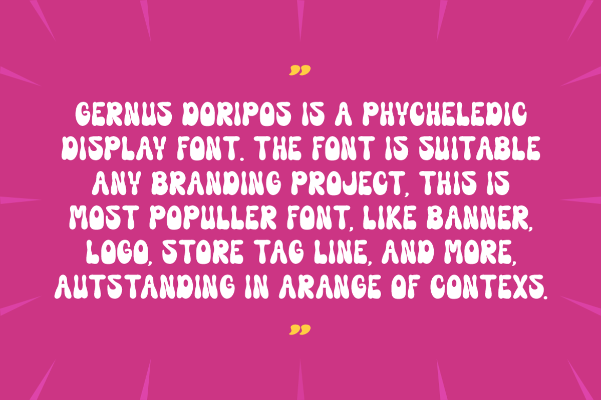 Gernus Doripos - Psychedelic Font, a Handwritten Font by QR Design Studio (Photo 2 of 6)