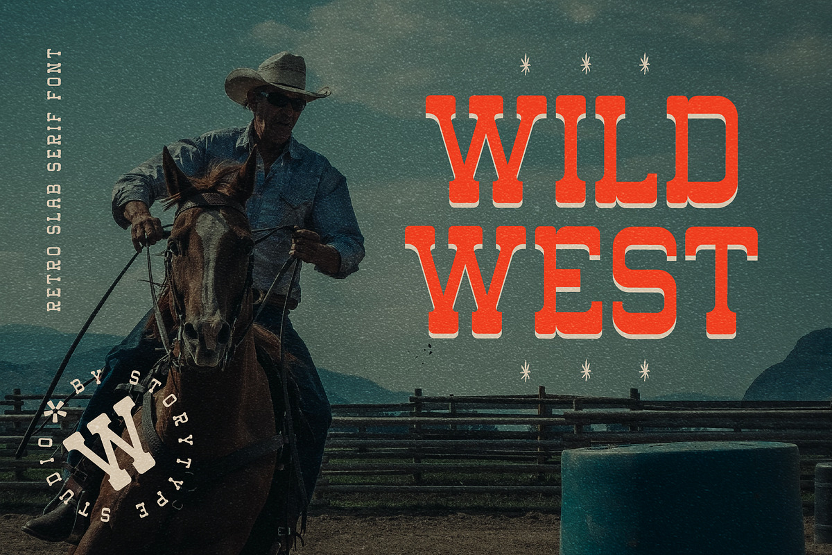 Western Carlo Retro Slab Serif Font, a Slab Serif Font by Storytype Studio (Photo 6 of 15)