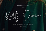 Katty Diona Signature Font, a Handwritten Font by RantautypeStudio (Thumbnail 1 of 13)