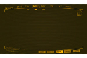 Retro futuristic amber UI overlay, a Technology Illustration by SkyVectors