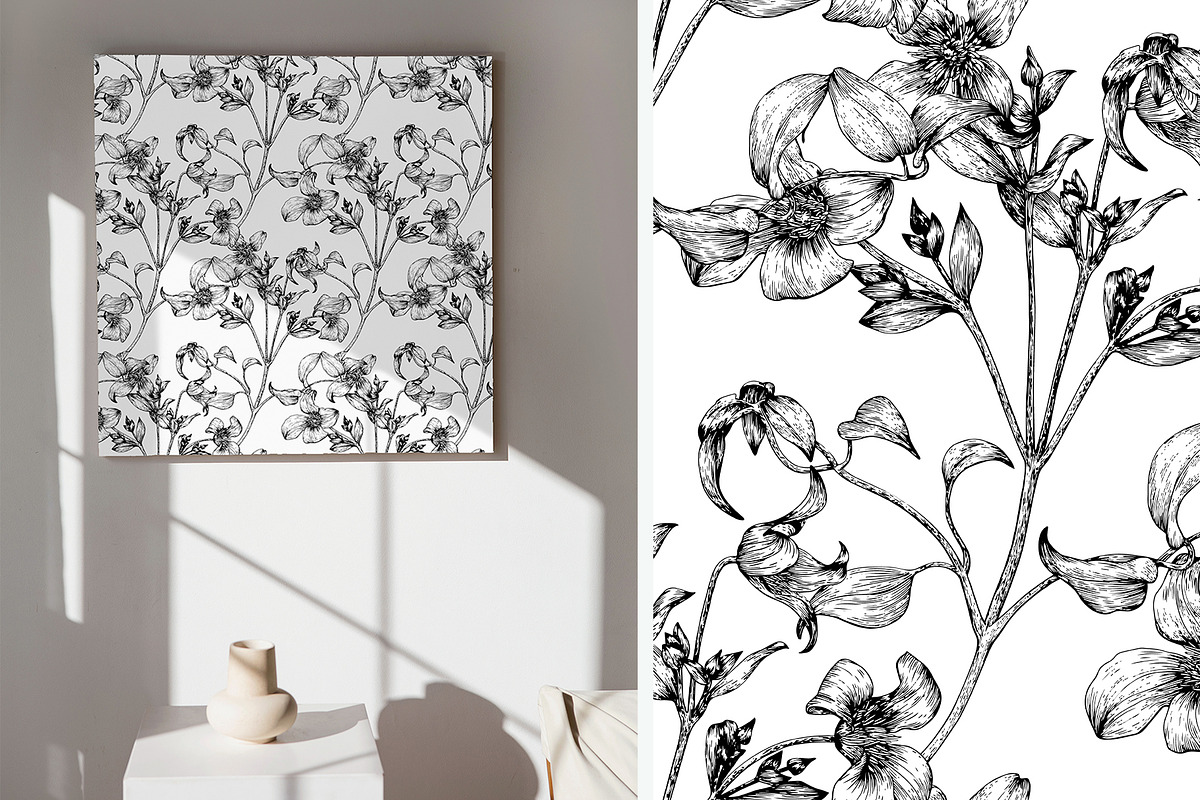 Flowers of Clematis. Botanical Set, a Decorative Illustration by ON_lineart_store (Photo 8 of 10)