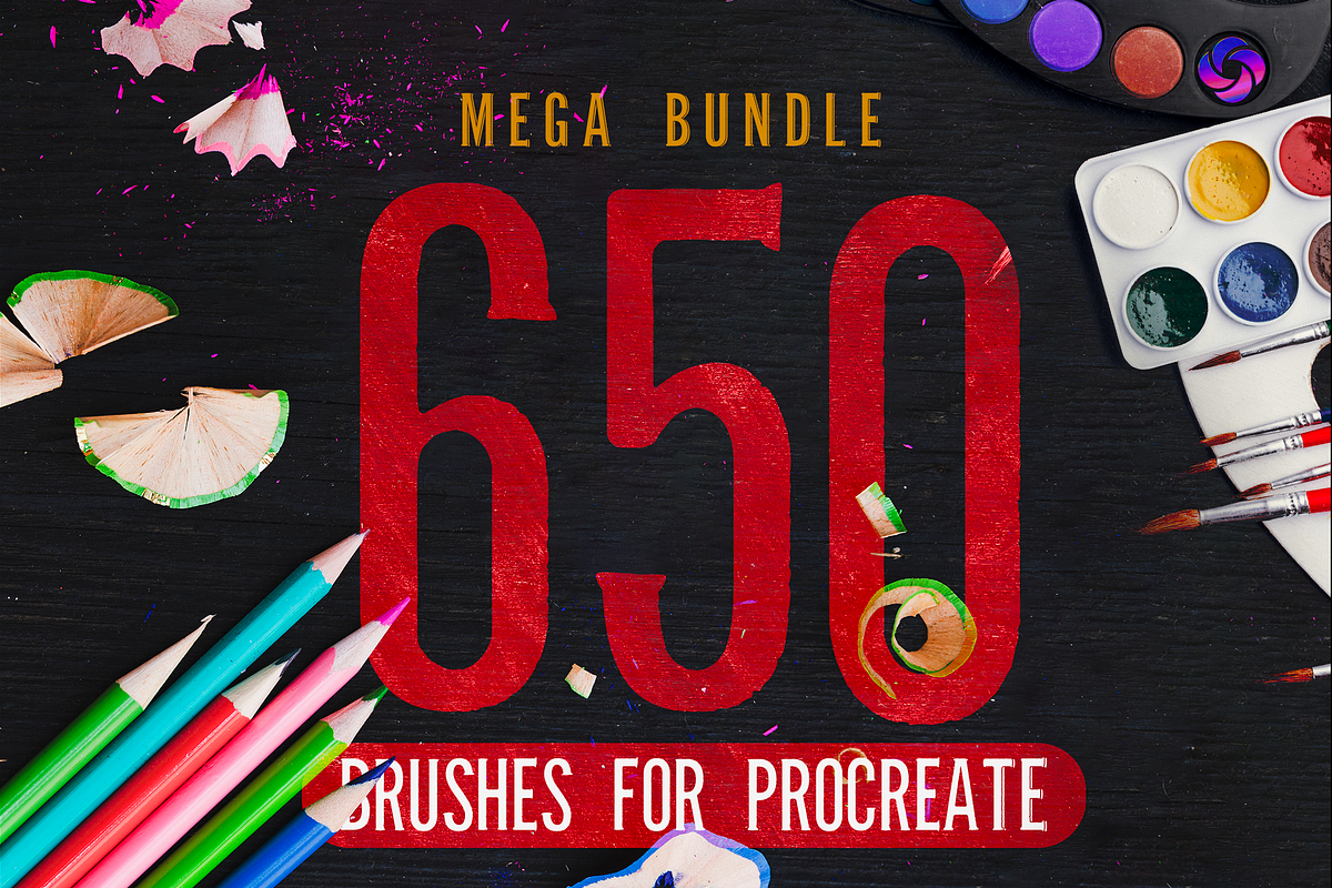 650 Procreate Brushes Mega Bundle, a Brush Add-On by BrushArchive (Photo 1 of 7)
