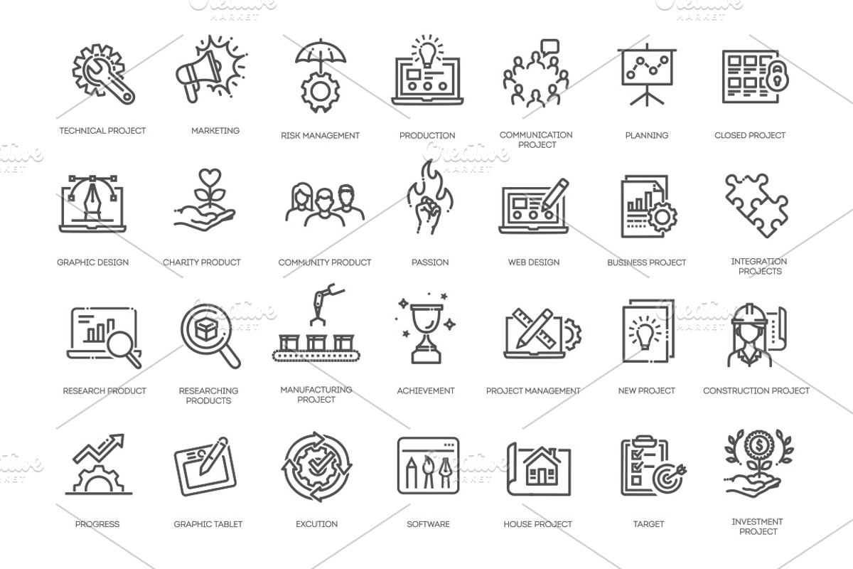 Startup Vector Line Icons Set, an Outline Icon by Tettygreen (Photo 2 of 2)