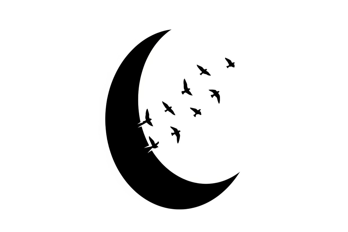 Flying Birds Moon SVG Bundle, an Illustration by yasushie (Photo 16 of 31)