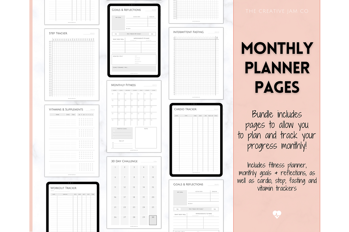 Weight Loss Journal, Fitness Planner, a Templates & Theme by Templatables (Photo 4 of 10)