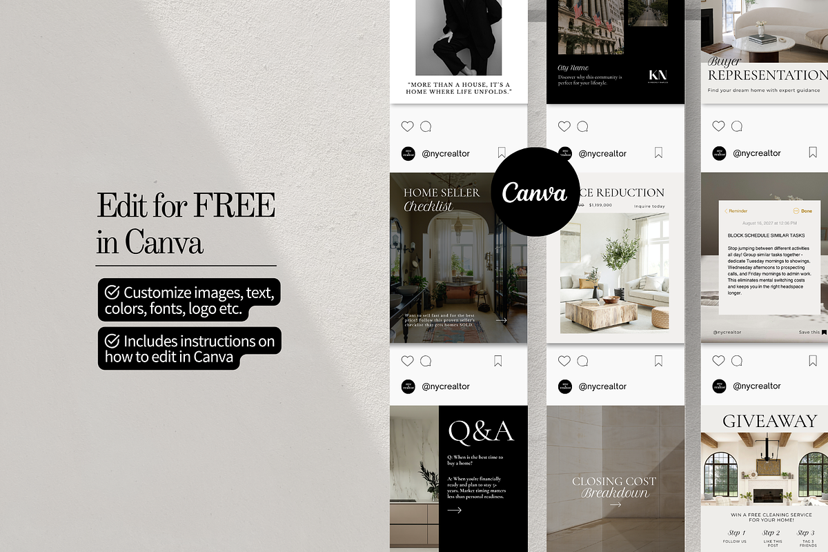 Real Estate Instagram Canva Templates preview 4