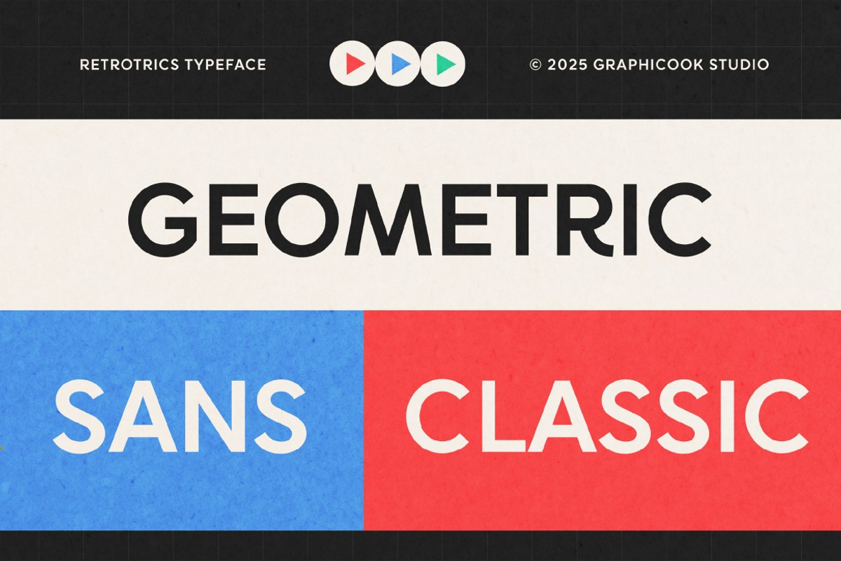 Retrotrics, a Sans Serif Font by graphicook (Photo 2 of 10)