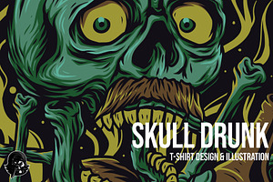 Skull Drunk Illustration