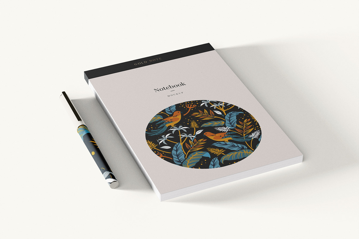 Notepad & Pen Mockup Kit, a Books & Magazine Mockup by Catkie - Digital Art (Photo 4 of 7)