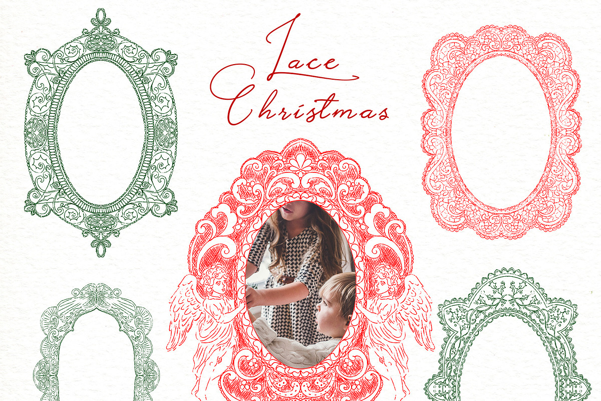 Lace Christmas. Hand draw graphic, an Object Graphic by ma_i_vi (Photo 4 of 9)