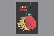Xmas Party grunge vector poster set., a Seasonal Illustration by PoPaShop (Thumbnail 2 of 5)