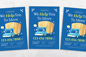Moving Service Flyer, a Flyer Template by Gumico Studio.