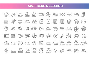 Mattress and Bedding Icons