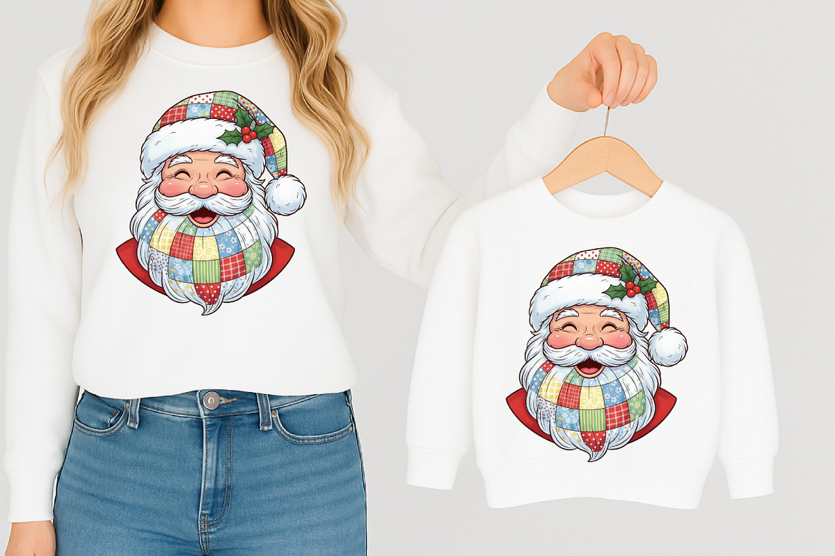 Patchwork Santa Claus Png, Retro Chr, an Illustration by Libby Wishes (Photo 8 of 8)