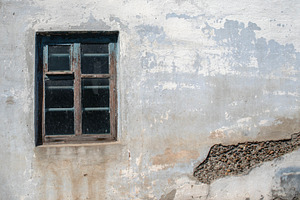 A white wall of an old house, an Architecture Photo by Schreibikus