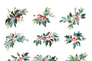 Christmas Watercolour Set | 90 PNG, a Card Template by Karma (Thumbnail 9 of 12)