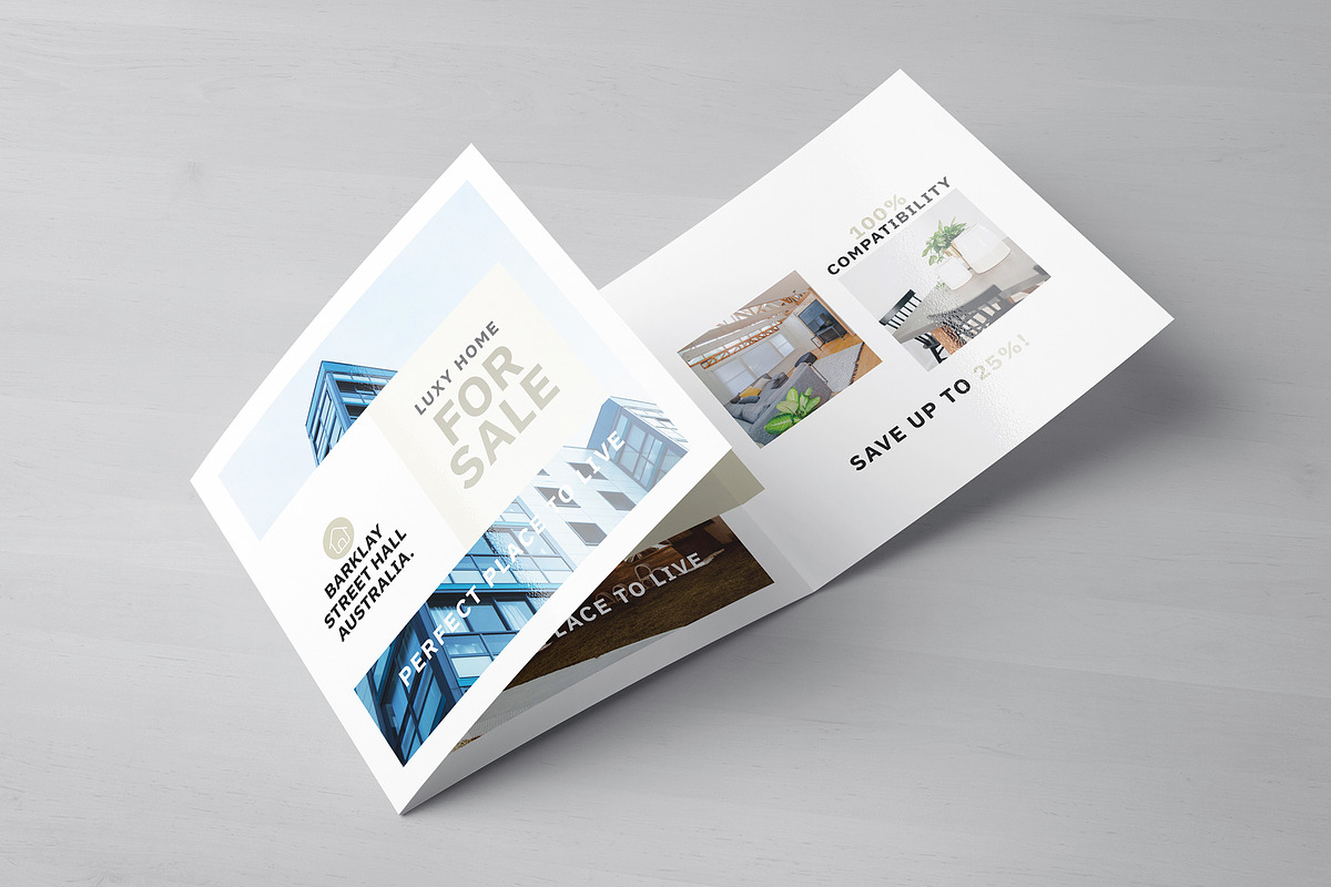 Real Estate Square Trifold Brochure, a Brochure Template by Designsoul14
