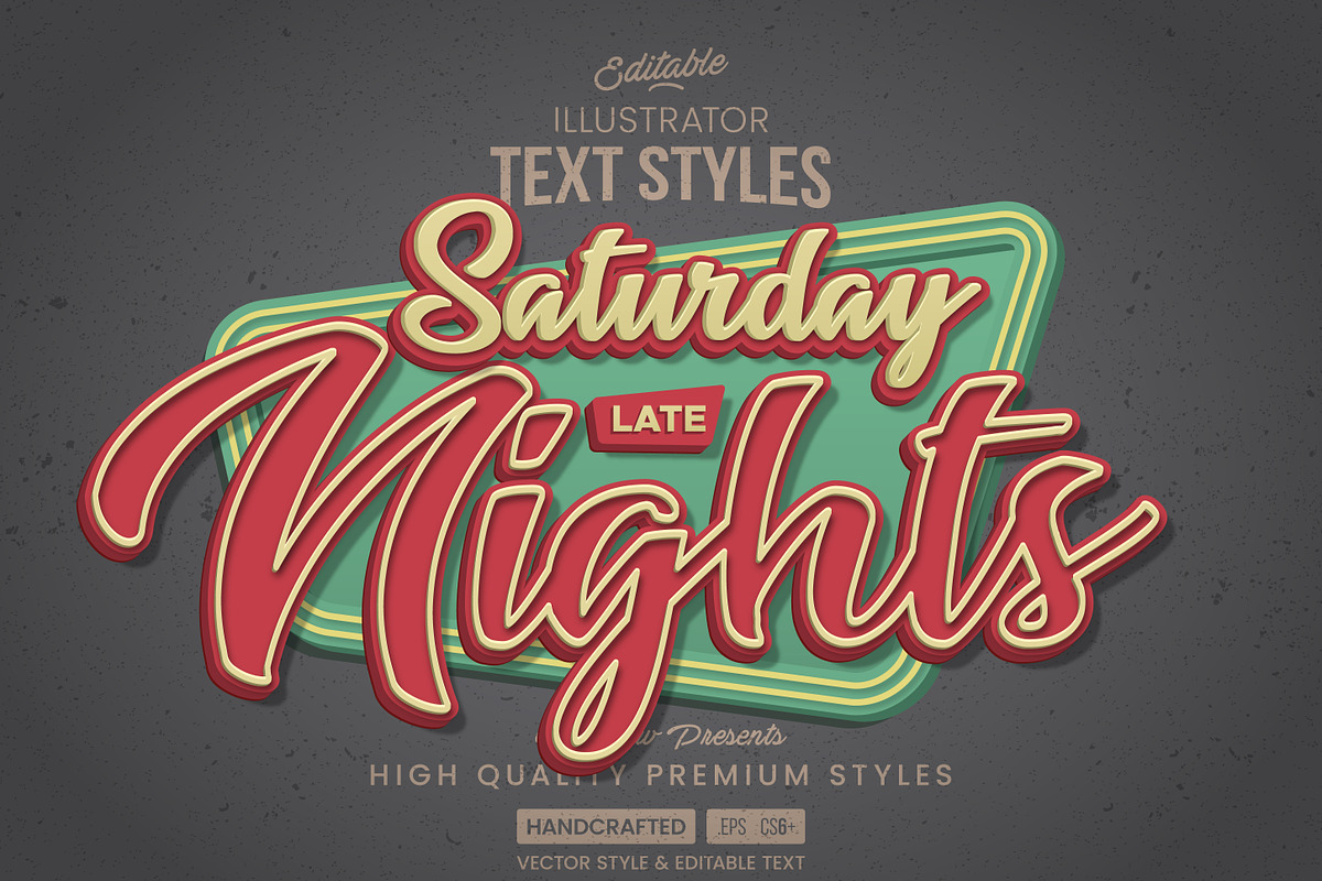 Retro Nights Text Style, a Layer Style Add-On by Designow Group