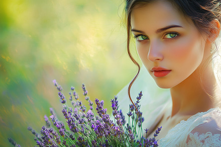 Bride with piercing green eyes holds, a Person Photo by MistyDay