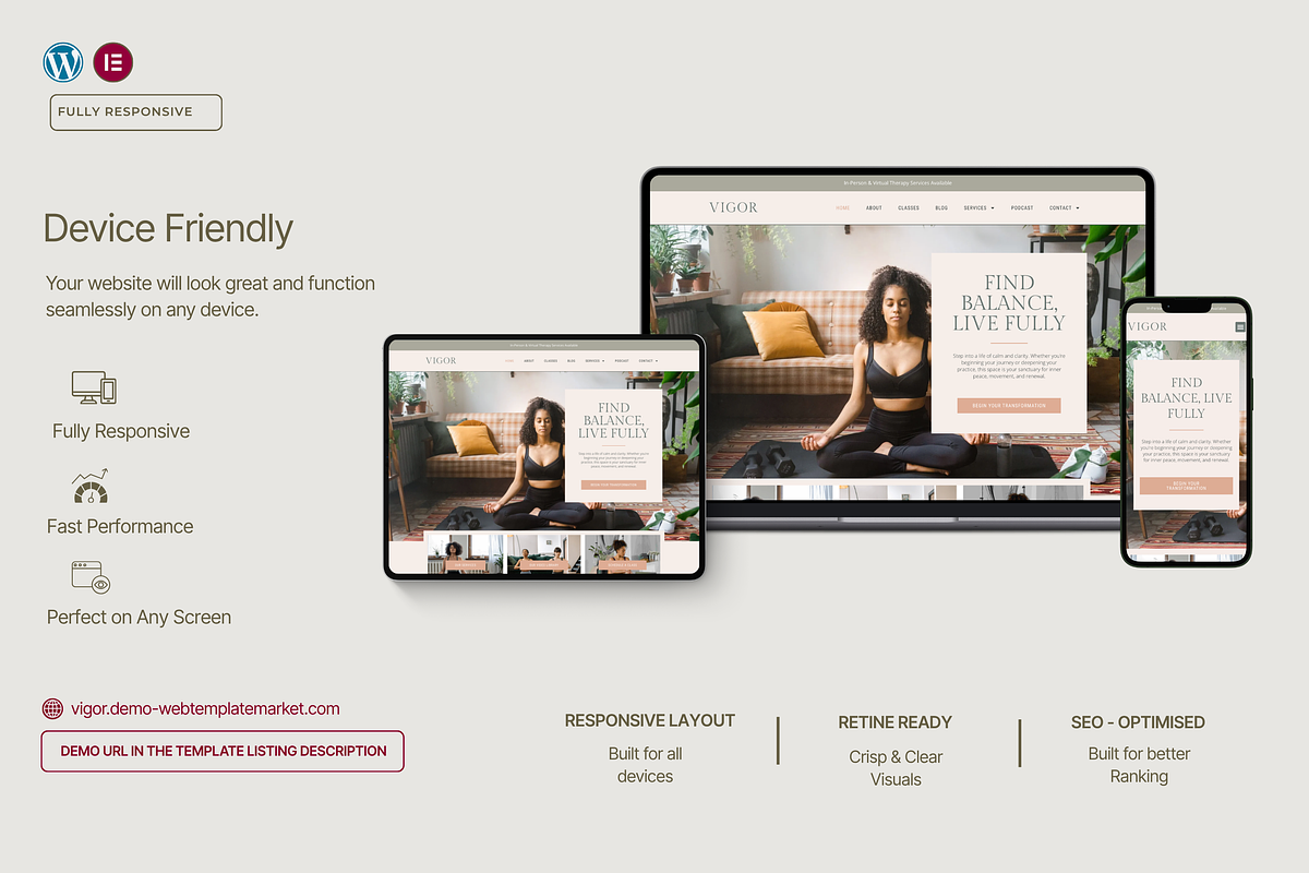 Health & Wellness Website Template, a WordPress Template by Web Template Market (Photo 4 of 9)