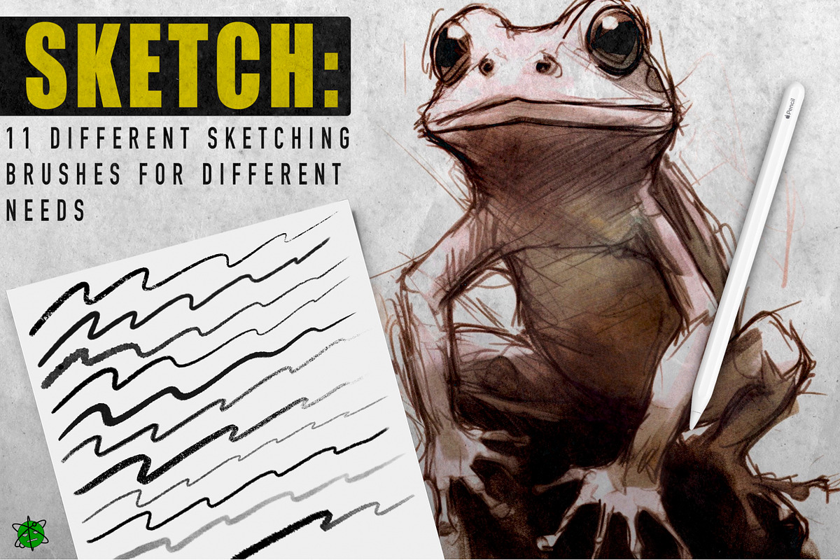 Procreate Essential Brush Set, a Brush Add-On by Nuclear Brushes (Photo 4 of 10)