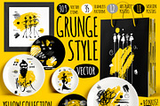 Grunge Style Yellow Collection, an Object Graphic by Iraida_Bearlala (Thumbnail 1 of 5)
