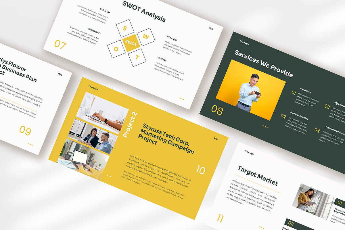Cleo modern pitch deck presentation, a Presentation Template by peterdraw (Photo 5 of 8)