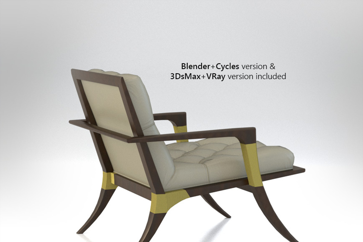 Baker Athens lounge chair, a Furniture 3D Model by WidhiMuttaqien (Photo 3 of 6)