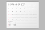 Minimalist Calendar 2027 (MP048-27S), a Stationery Template by mikhailmorosin (Thumbnail 4 of 6)