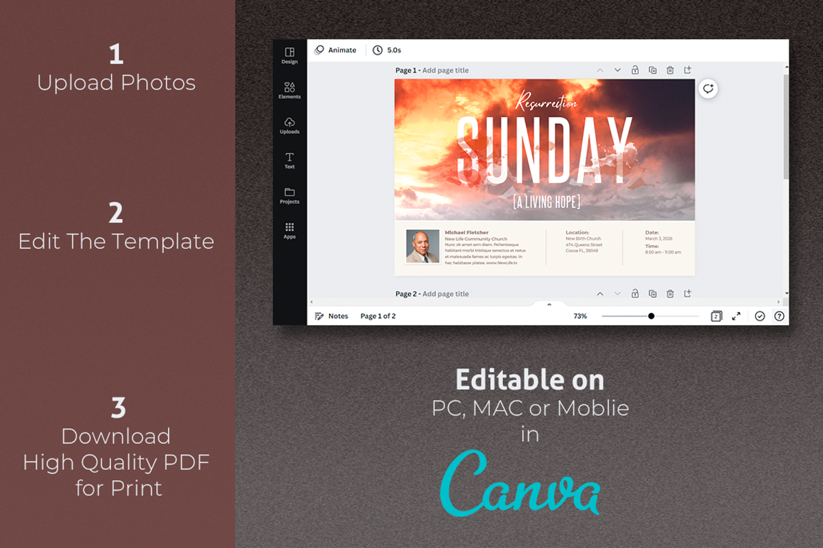Resurrection Sunday Flyer | Canva, a Flyer Template by loswl (Photo 3 of 7)