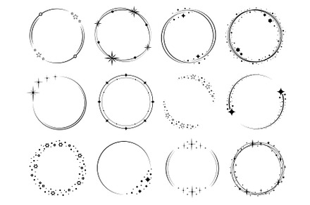Round frames with glow effect, an Illustration by Vectorbuum